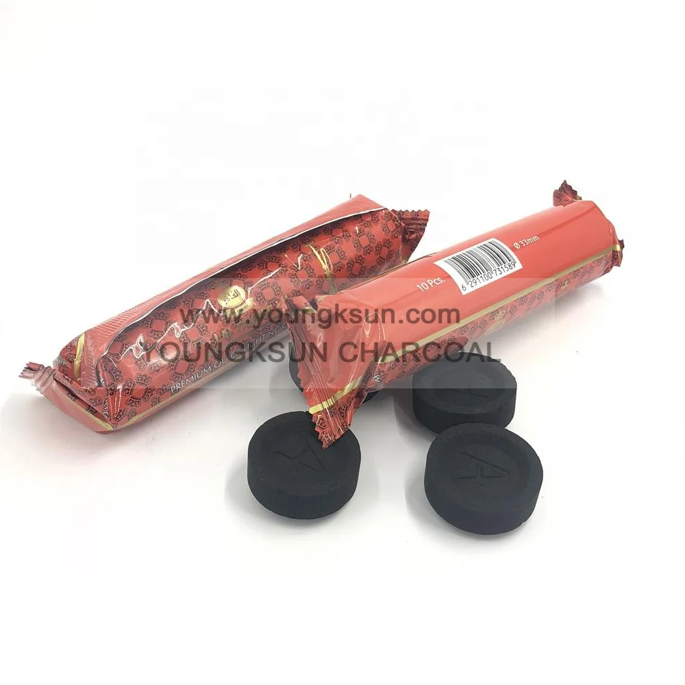 YKS Arabic wholesale quick light round shisha hookah charcoal tablets