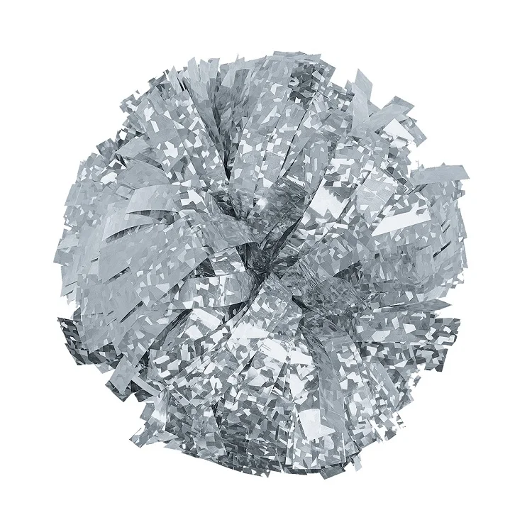 8 inch  Solid Metallic Holographic Gold  Cheerleader Pom Poms with baton handle