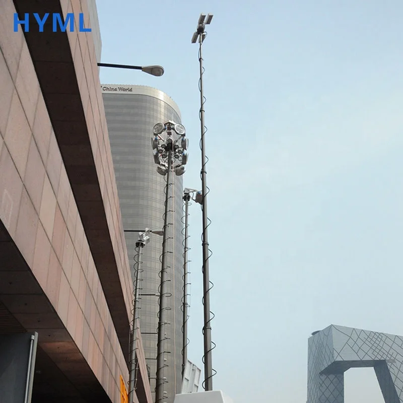 Телескопическая мачта, установленная на осветительном командном транспортном средстве