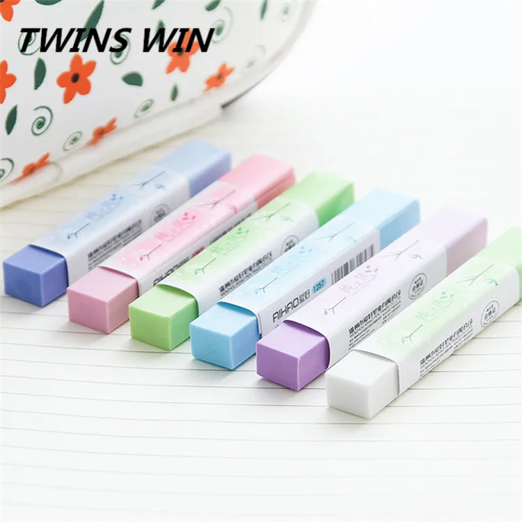 
New simple fashion stationery tape candy color erasers for kids 30 pcs mixed color target erasers 