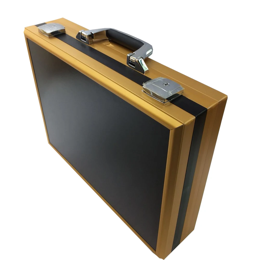 Заказной красивый жесткий алюминиевый чемодан, металлический Серебряный портфель, кейс для переноски, алюминиевый металлический чемодан, портфель с пеной