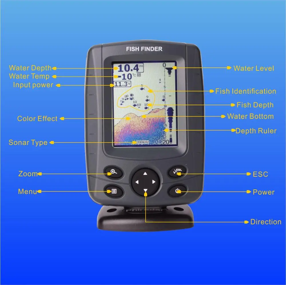 
big screen fish finder marine products for boat echo sounder outdoor fishing boat using sonar 