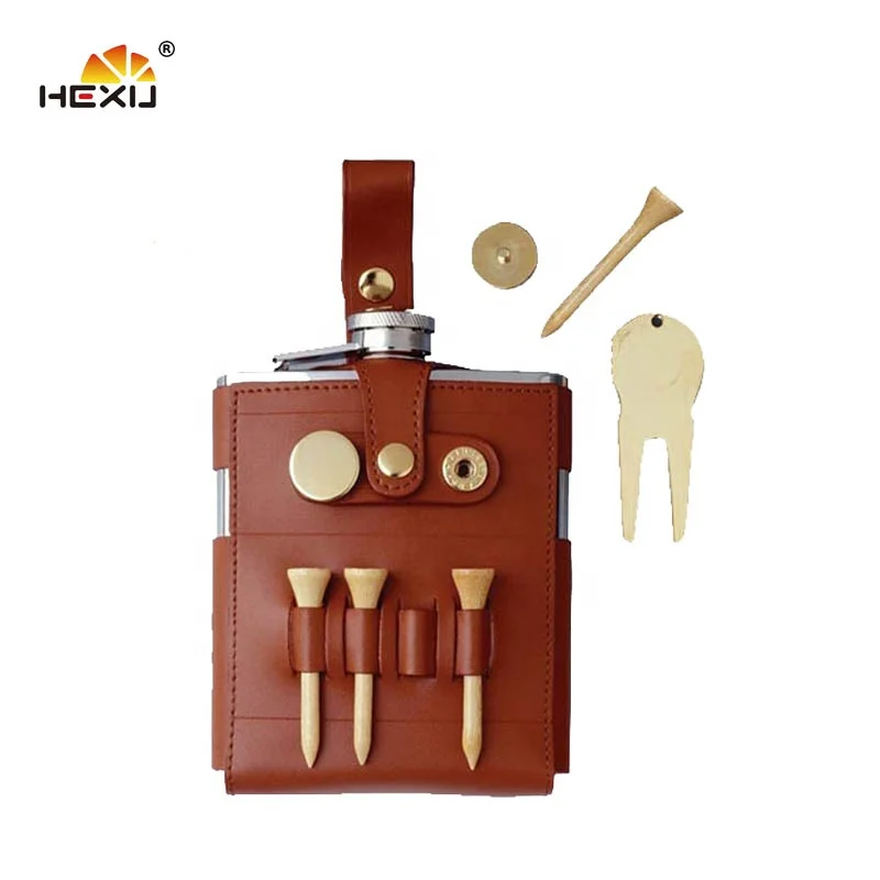 
stainless steel 6oz wholesale golf hip flask 