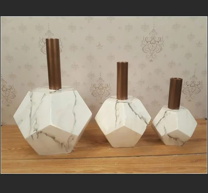 FRP Marbling Modern Vase Concise Resin Decoration Flower Receptacle Ornament