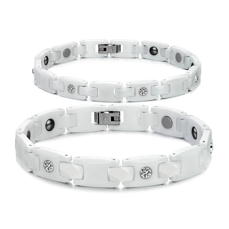 Wholesale White Ceramic Energy Magnetic Stone Buckle Bracelet