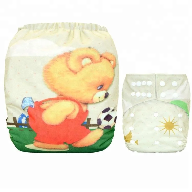 Digital Prints Suede Cloth Pocket Diaper/Nappy,with one front pocket,waterproof and breathable