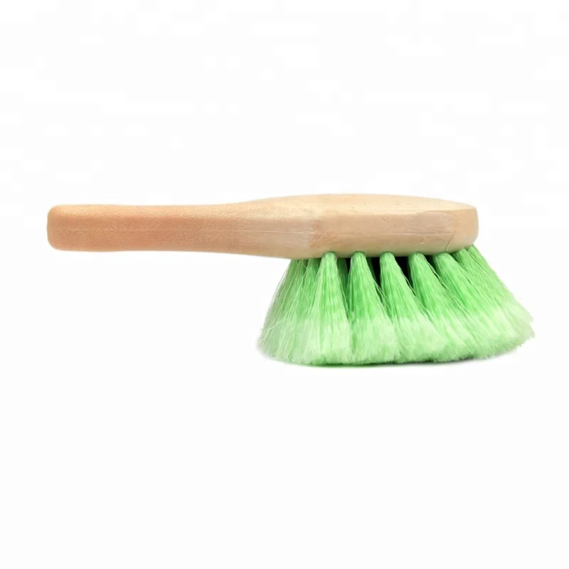 Green Car Care Short Handle Carpet Wash Brush Cleaning Soft Bristle Car Wheel Detailing Washing Brush