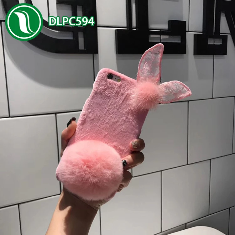 2017 new bowknot plush cell phone case the equip for manufacture of cover for mobile phone for iPhone 7