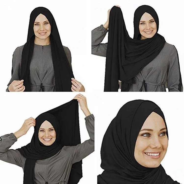 Hijab Headwear Full Cover Underscarf Hijab Muslim Quality Hijab Inner Neck Chest Plain Hat Cap Scarf Bonnet 20 Colors