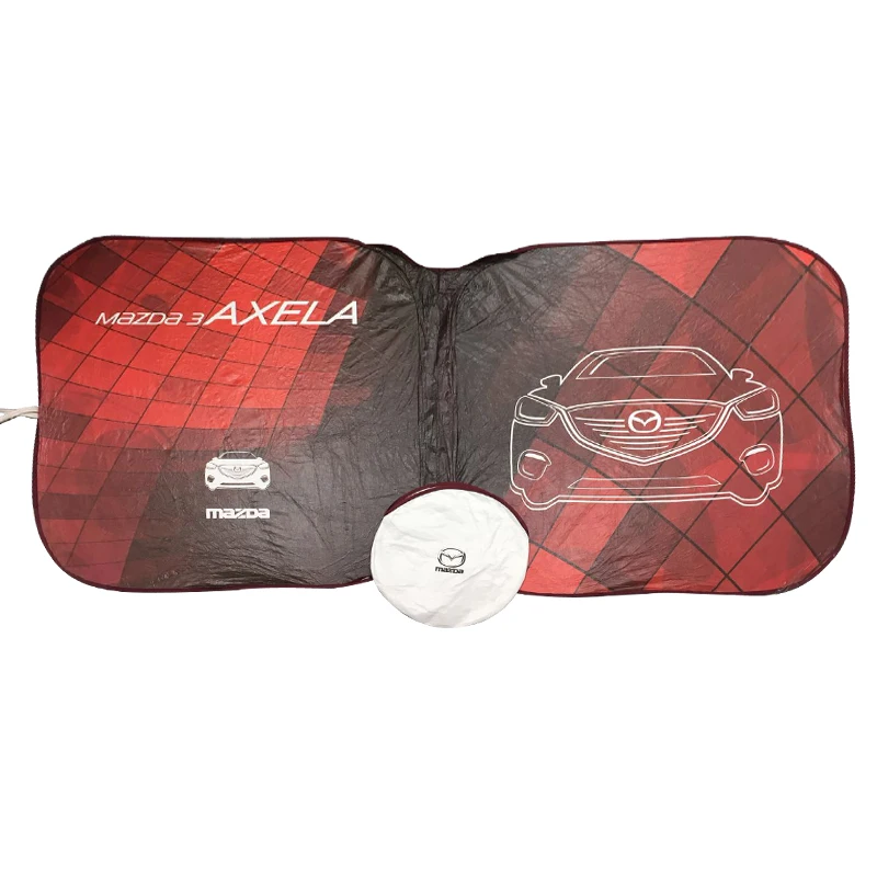 Promotional Custom foldable Printing Tyvek Car Sunshade and front Window Tyvek Car Sun Shade