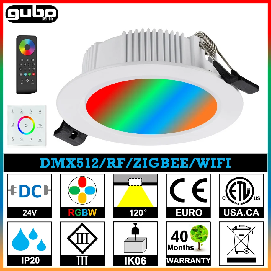 GUBO RGBW светодиодный утопленный светильник 4C * 6W 4C * 12W 4C * 18W DMX512 ZIGBEE 3 года гарантии