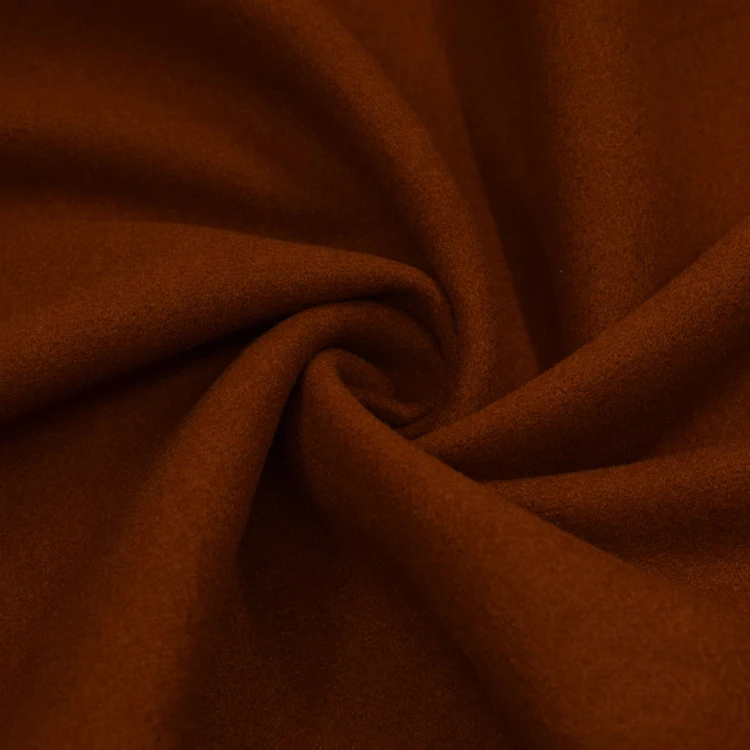 Wholesale solid color 700 gsm brushed 100% polyester artificial italian cashmere fabric for winter out coat