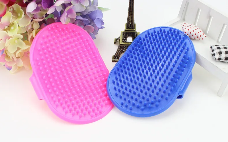 Щетка для ванны для домашних животных, собак, кошек, резиновые перчатки, щетка для волос, Массажная щетка для собак