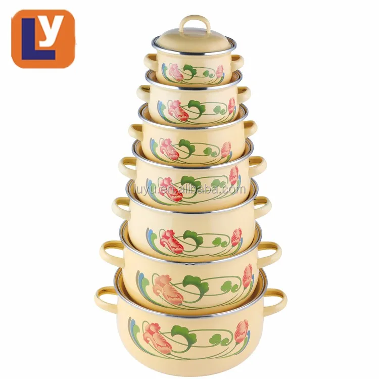 HIgh quality 7pcs 12-24cm 677DB enamel cookware casseroles