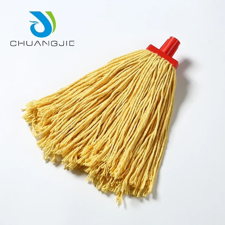 Detachable cotton polyester wet mop head for hotel