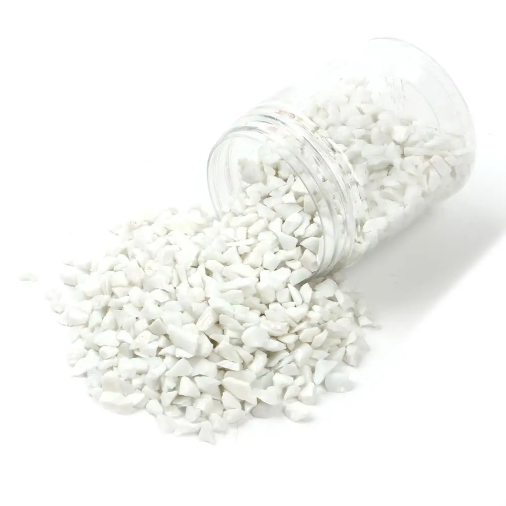 Decorative Porcelain Snow White Glass Stones Gravel for Fire Pit Fireplace Patio Resin Art Decor