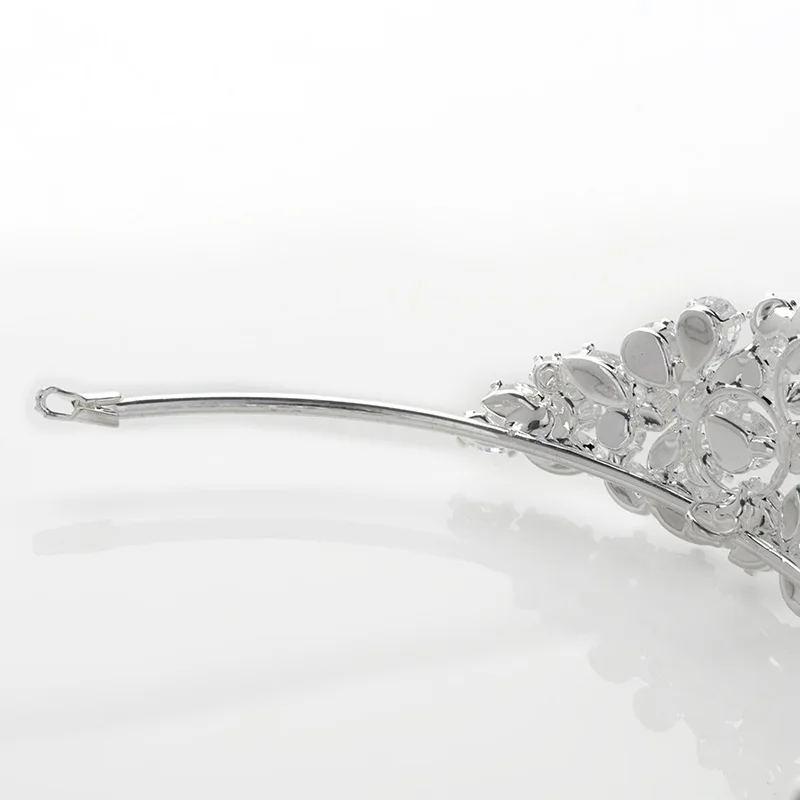 Echsio New Luxury Full Zircon Wedding Crown Bridal Hair Tiaras For Ladies Party Sparkling Bridal Jewelry Sliver Crowns BC4465