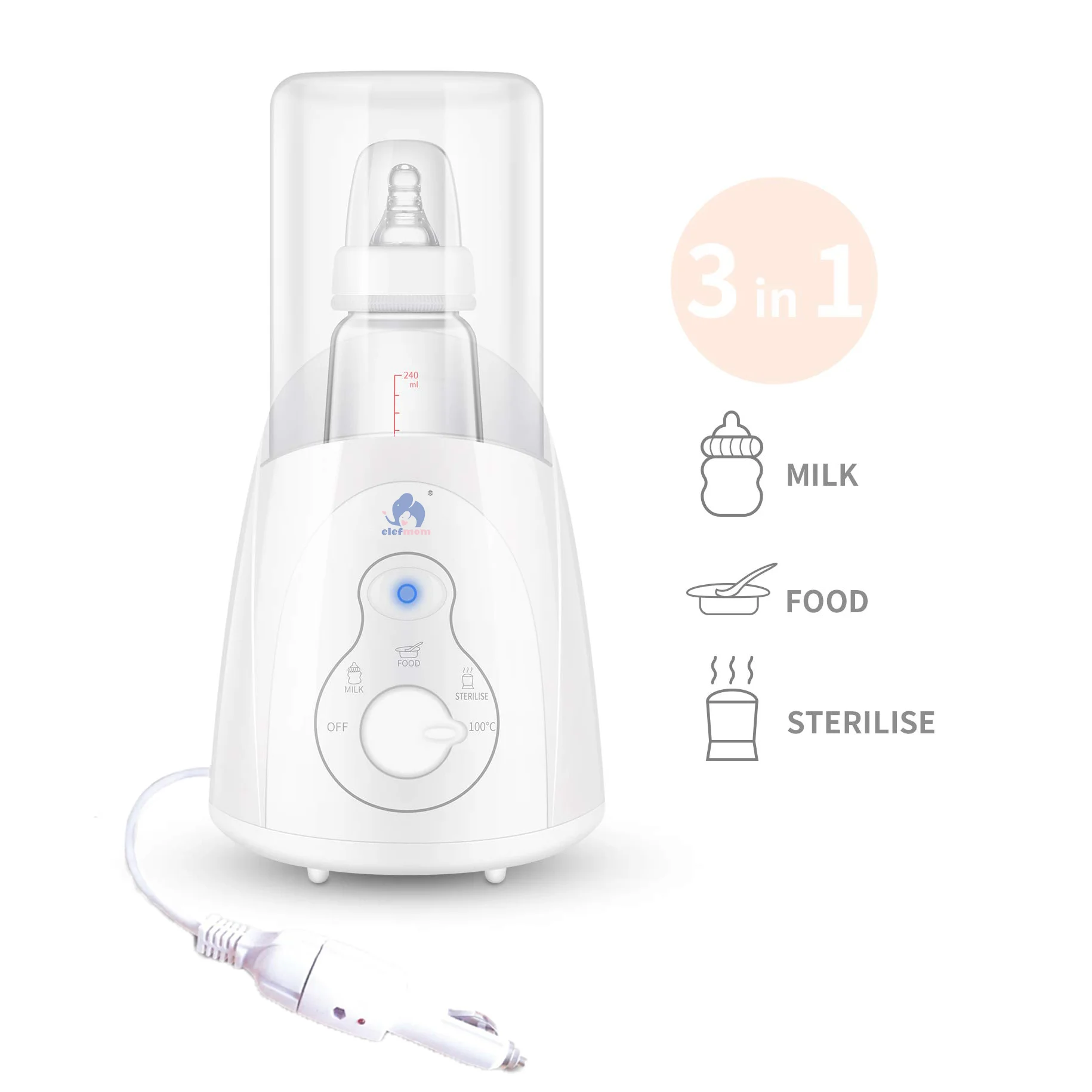 Multifunctional Portable Baby Products Car And Home Version Baby Bottle Warmer