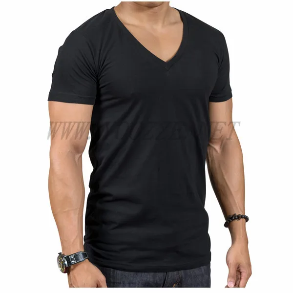 tight mens v shape t shirt