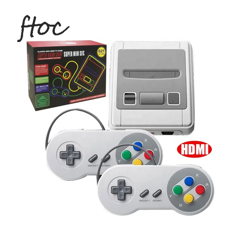 Мини семья тв 8 бит игровой консоли ретро классический H DMI выход тв ручной игровая консоль встроенный 621 игры для S N ES игр PAL и NTSC