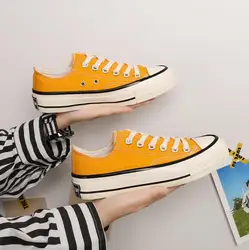 Hot Sale 1970s Retro Style Girls Canvas Shoes Couple Shoes ins Candy Color Student Casual Shoes