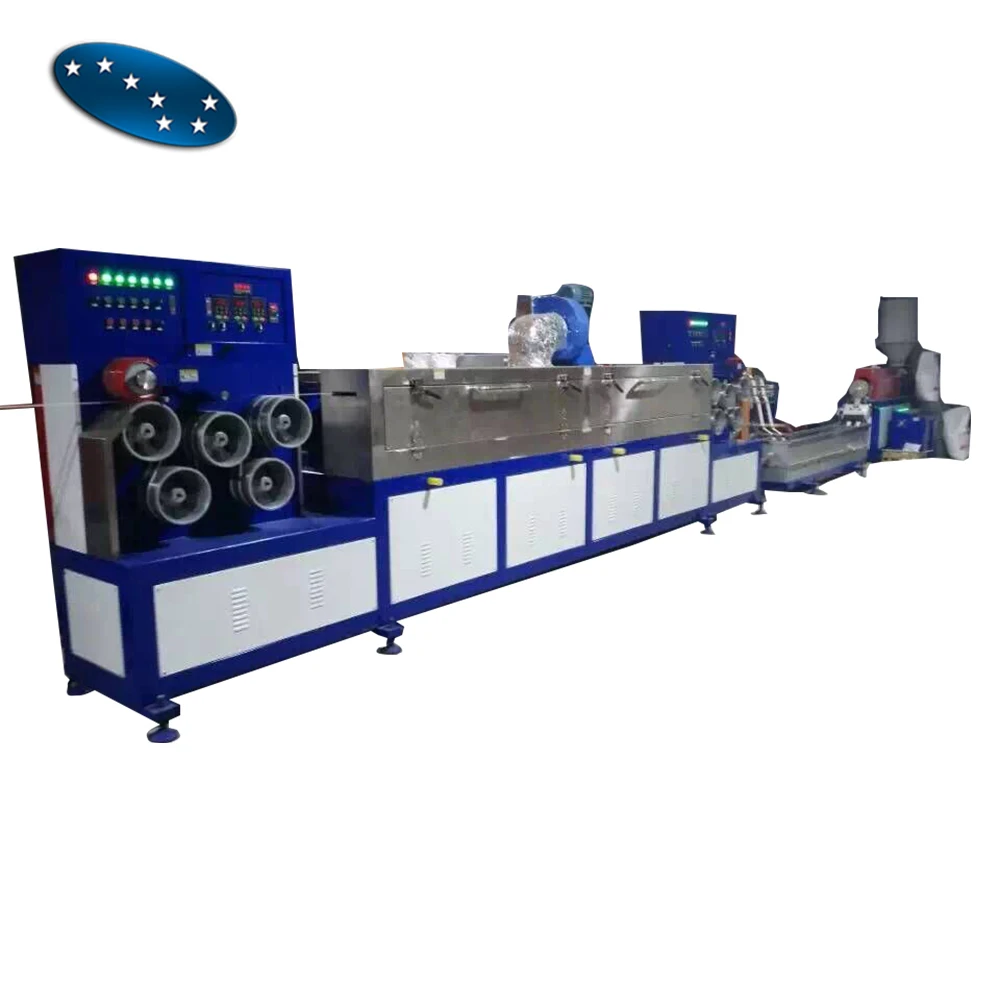 Использованная линия по производству лент для обвязки домашних животных/линия по производству полиэфирных лент/машина для производства лент для домашних животных