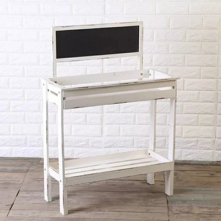 
American style multilayer white folding solid wood flower shelf 