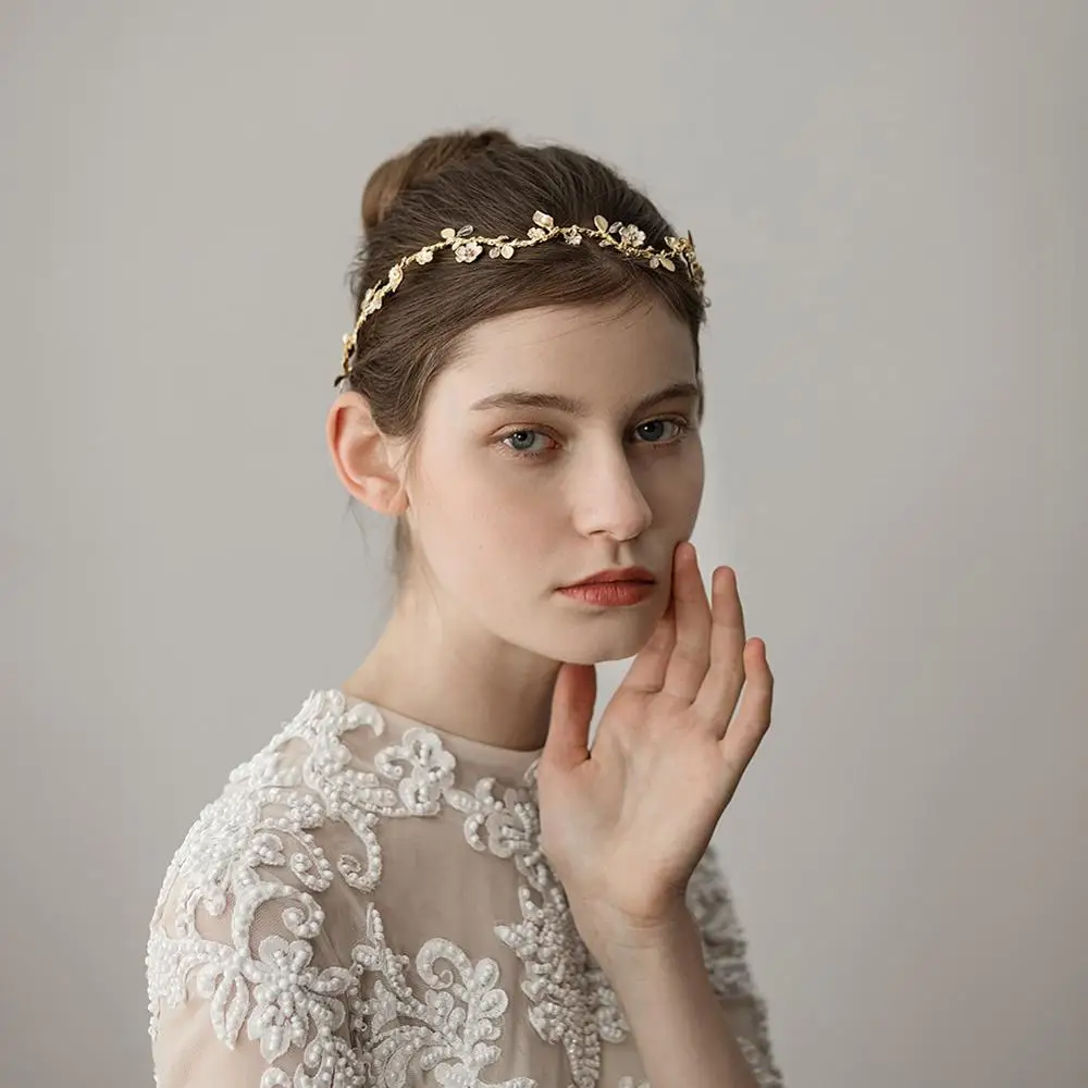 Wedding Bridal Pearl Crystal Headbands For Bride Hair Accessories Jewelry tiara de noiva