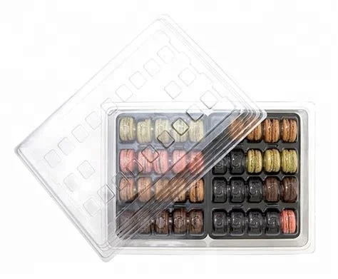 clear high quality  customizable plastic macaron blister tray
