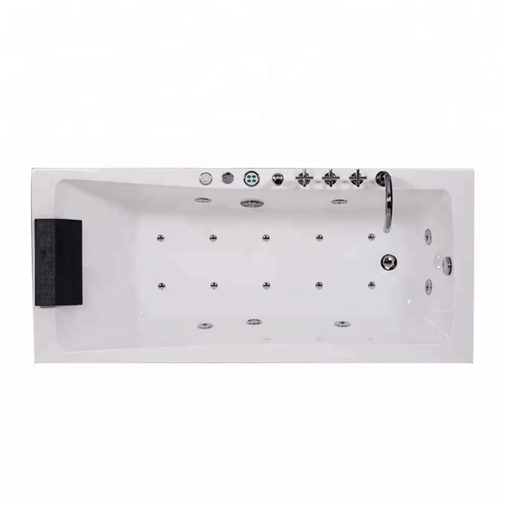 WTM-02820D Factory Wholesale Rectangle Massage capacity indoor whirlpool acrylic bathtub with massage function