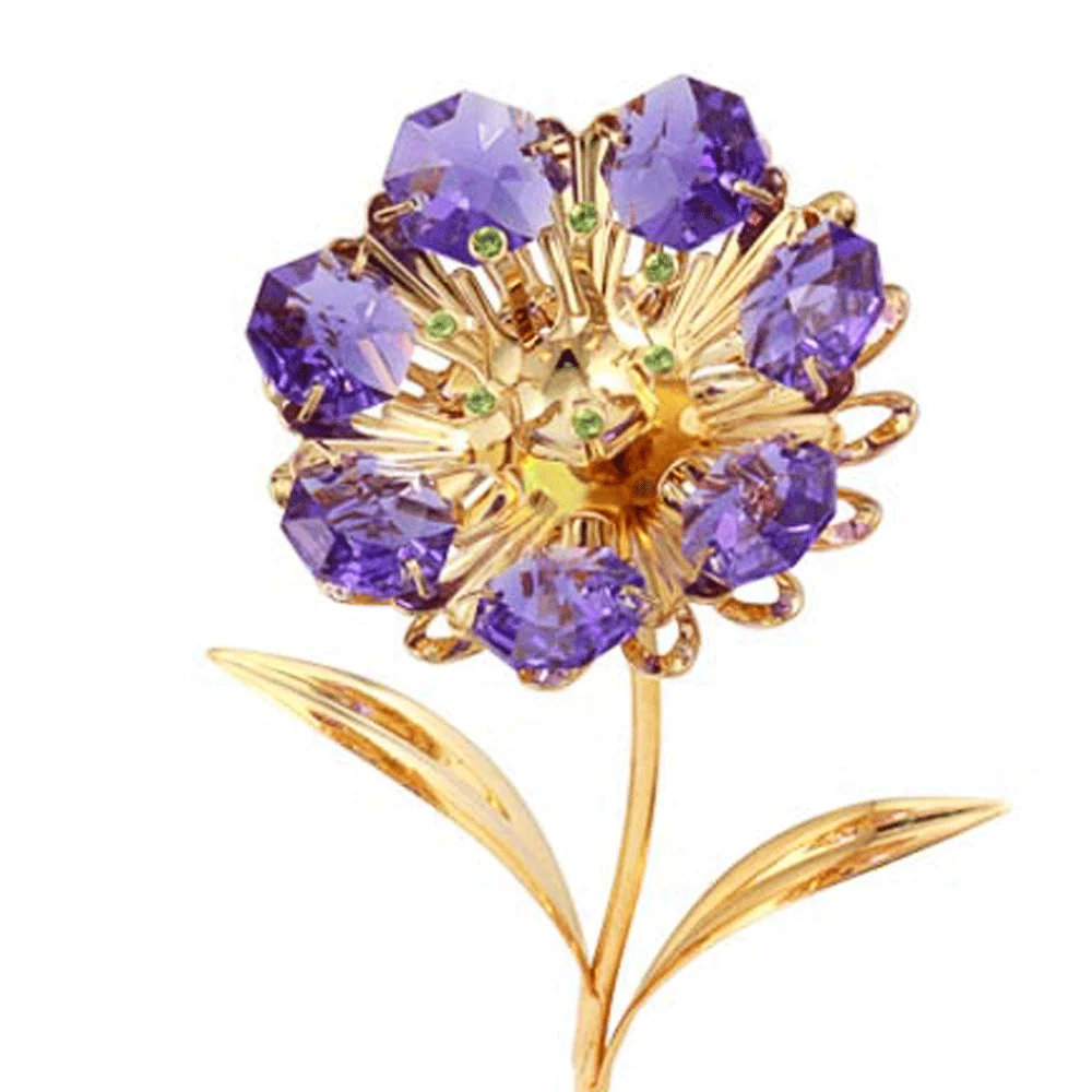 Crystocraft 24k Gold Plated Brilliant Cut Crystals Sunflower Birthday Present for Mom Best Mother Gift