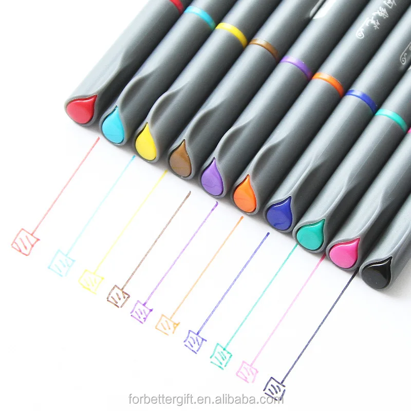 Wholesale Extremely Fine 0.38mm Color Line, Stroke, Fiber Watercolor Pen