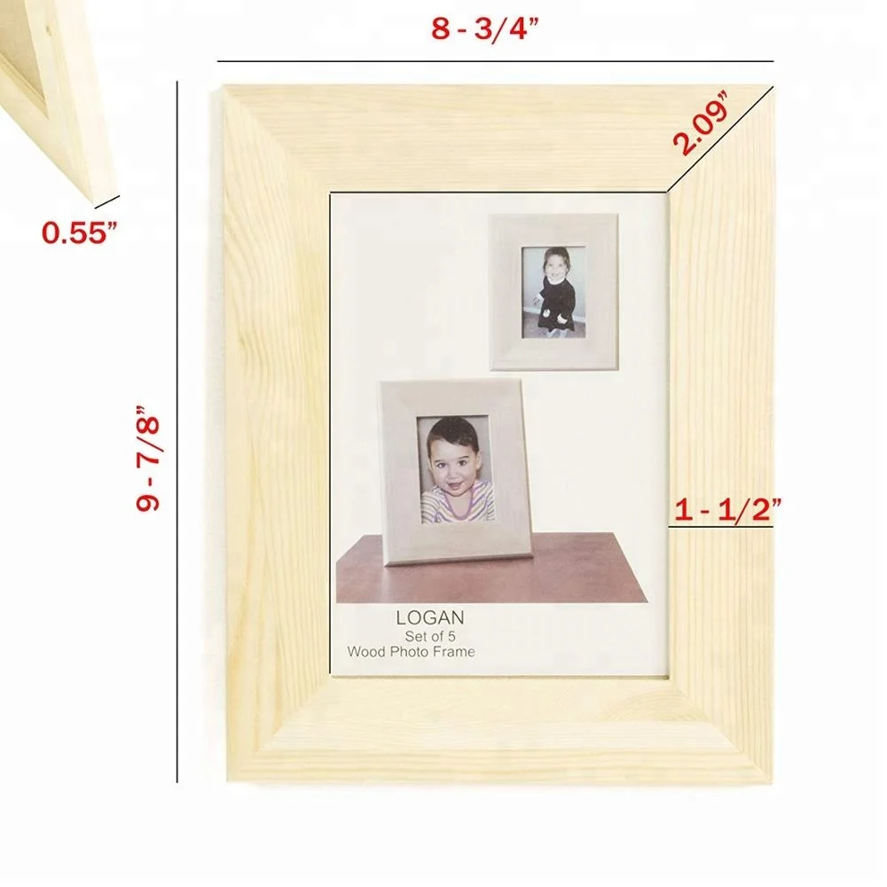 Unfinished Solid Wood Photo Picture Frames 5x7 Inch Ready To Paint for DIY Projects