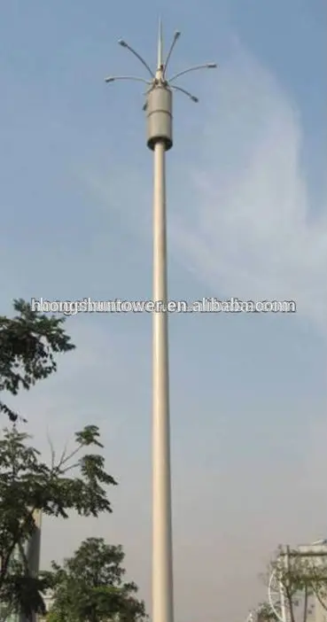 GSM Microwave Telecommunication Steel Monopole Tower Design