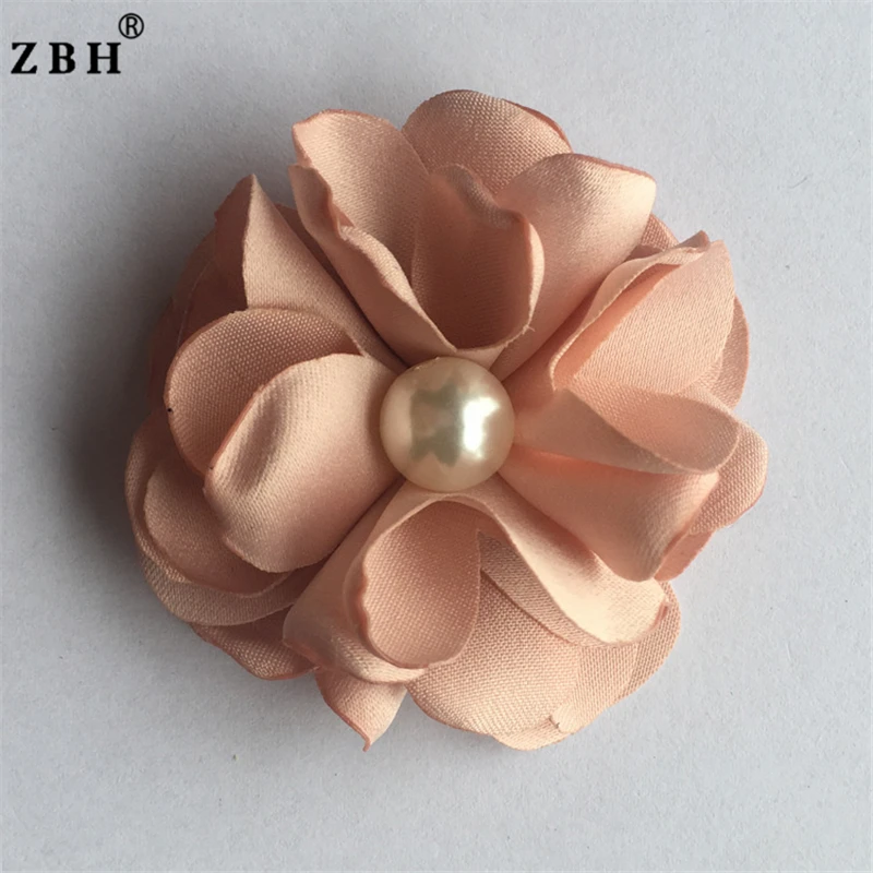 Beautiful Handmade Pearl Fabric Flowers Cloth Sticker
