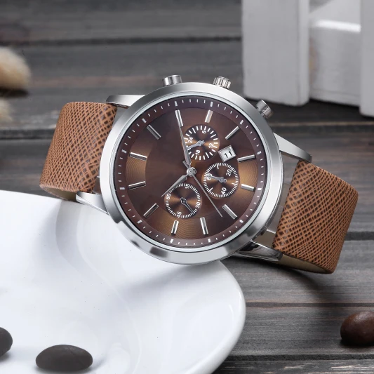 Montre Homme New Luxury Men Watches Super Soft Leather Watch Clock Men Quartz Wristwatches