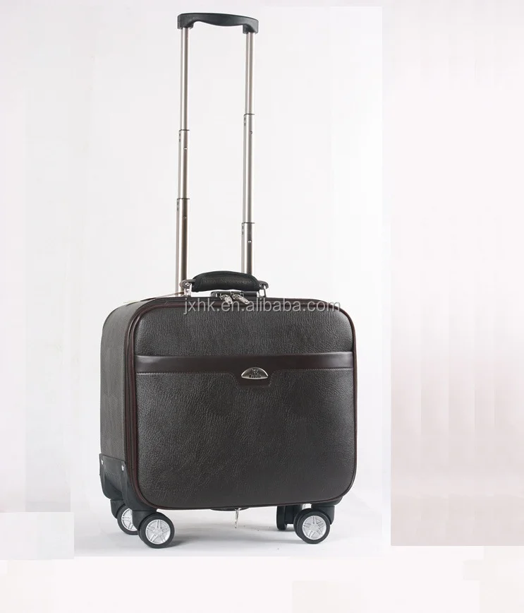PU luggage airplane trolley bag with wheels pilot case travel luggage