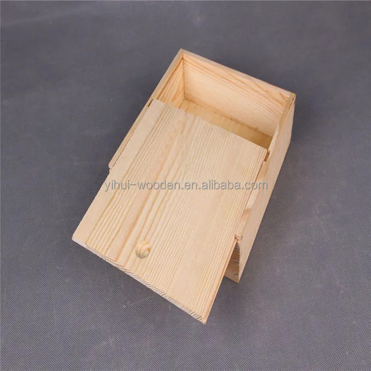 wholesale unfinished custom wooden tea box with sliding lid