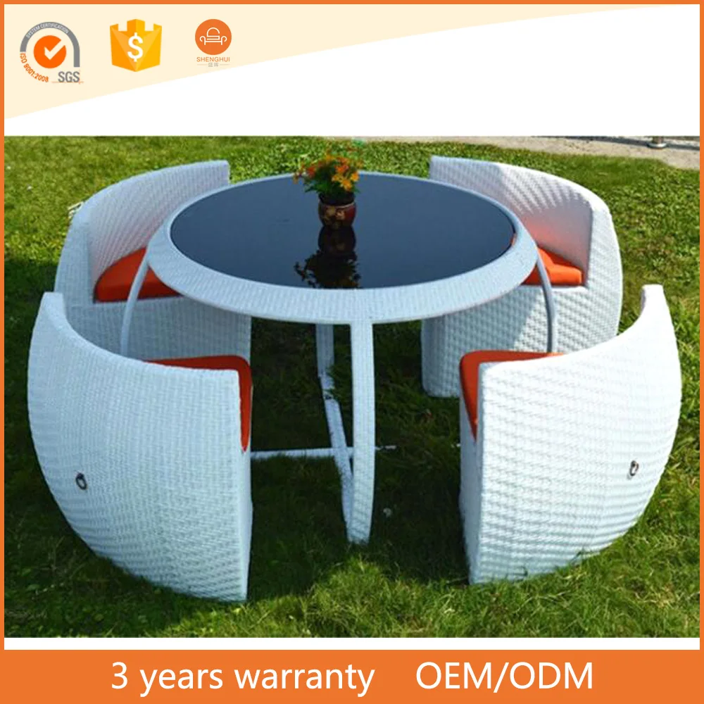 
All weather Turkey restaurant rattan wicker round dining set chair and table cafe furniture set 