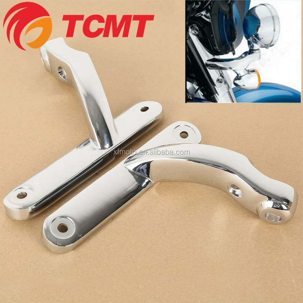 TCMT  Motorcycle Parts Chrome Auxiliary Lighting Brackets For Street Glide Frame Parts 2009-2016 XF2906329-E
