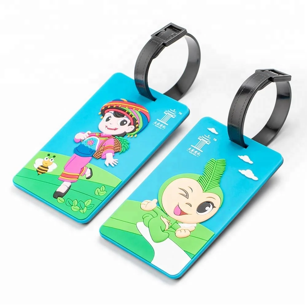 WINWIN, новые товары, 3d ПВХ прямоугольная бирка для багажа с пользовательским логотипом