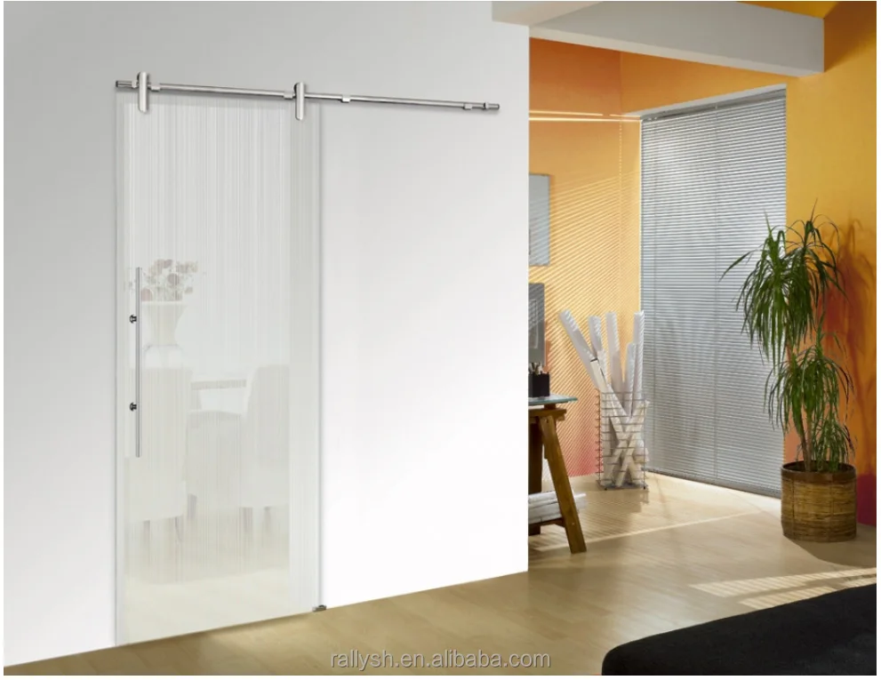 Внутренние большие бескаркасные стеклянные раздвижные двери