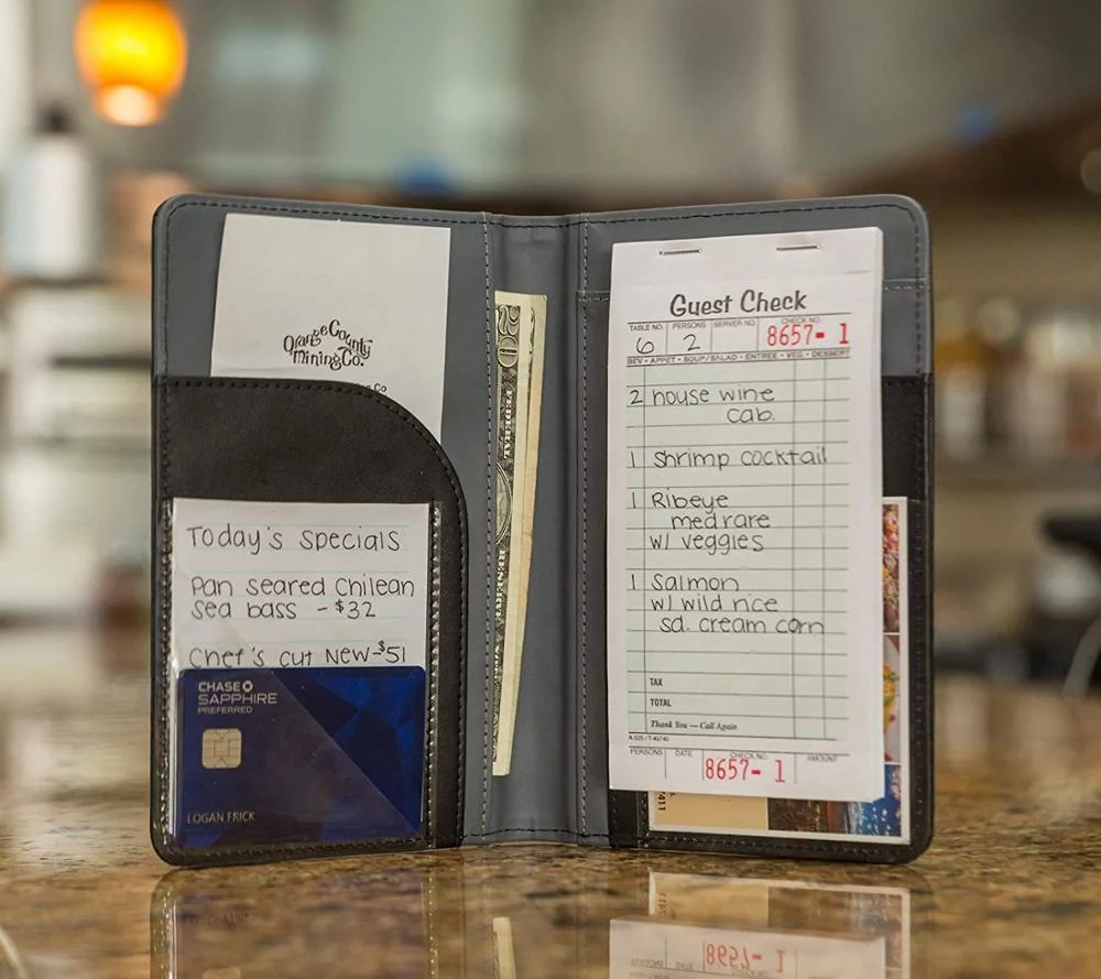 High Quality Popular PU Leather Server Book And Waiter Book Organizer Holds Guest Checks And Server Pads for Waiters