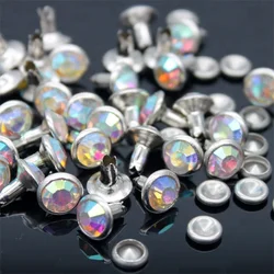 Fashion cheap crystal AB color rhinestone rivet open end garment rivet for decoration