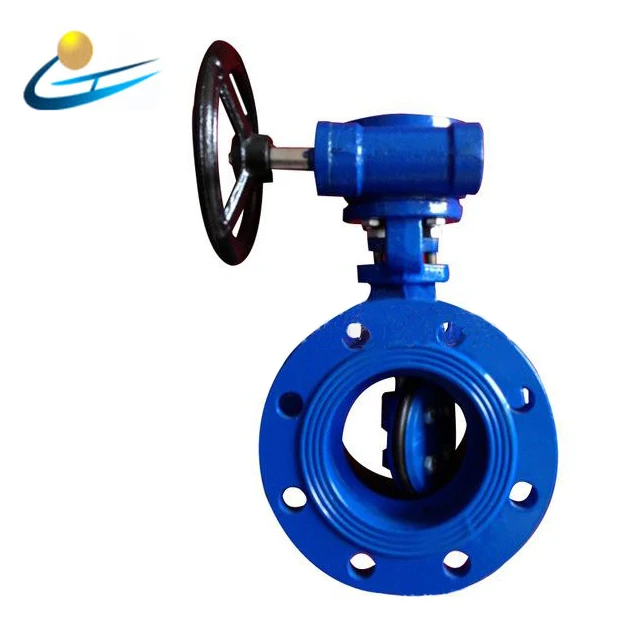 China supplier cast ductile iron series 14 resilient seat EPDM double eccentric butterfly valve three eccentric butterfly valve