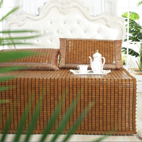 Bamboo foldable bed with mattress cooling bamboo polymer bed mattress