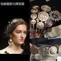 Free shiping 2015 new arrival fashion women headband metal headband with beauty head coin decoration girl