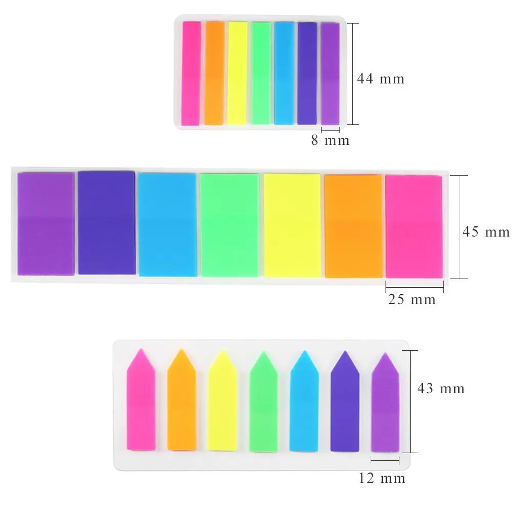 Custom Colorful Arrow PET Transparent Desk Sticky Notes