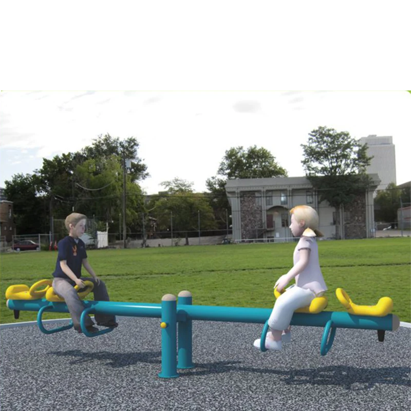 Outdoor four seats metal seesaw play equipment - Galvanized Pipe