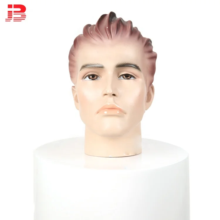 Jinbin Handsome Makeup Male Realistic Head Mannequins for Sale